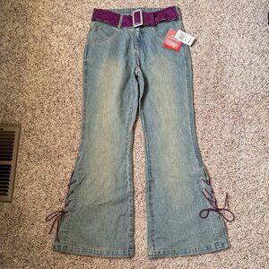 Esprit Blue Flare Jeans with Purple Accessories